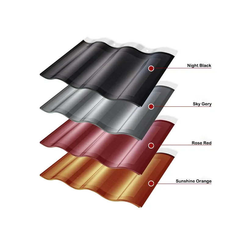 Solardachziegel in verschiedenen Farben